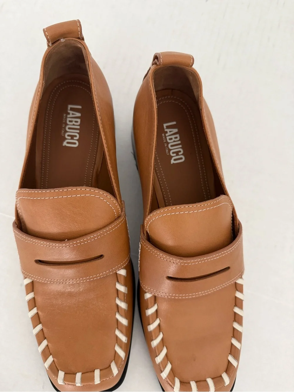 Labucq George Loafers with White Stitching Size 40